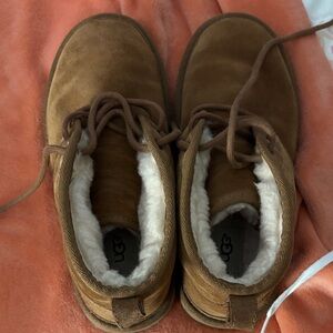 UGG Tan Suede Ankle Boots with Soft Lining